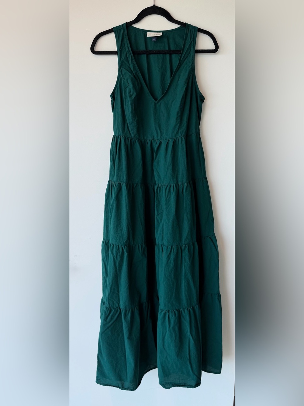 Universal Thread Tiered V-Neck Maxi Dress in Deep Teal Green